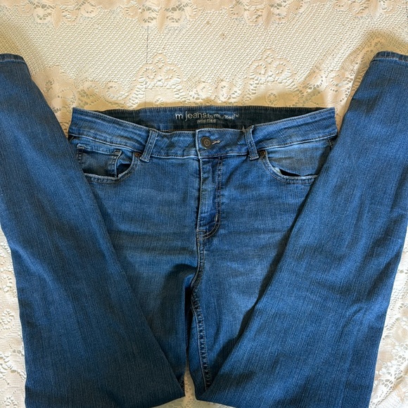 Women’s M jeans by Maurice midrise 12 long strt leg washed Denim used condition - Picture 3 of 5